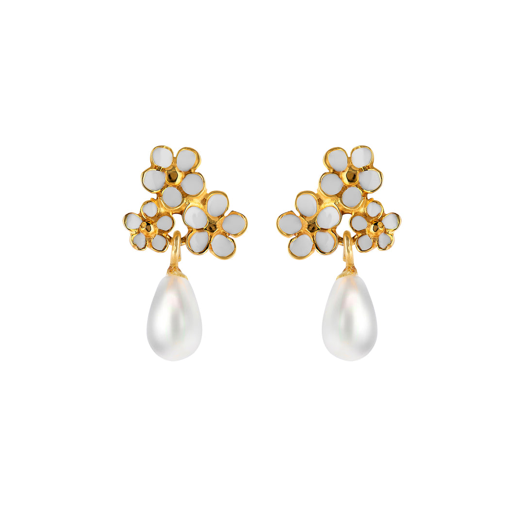 Lantana Earrings with Pearl