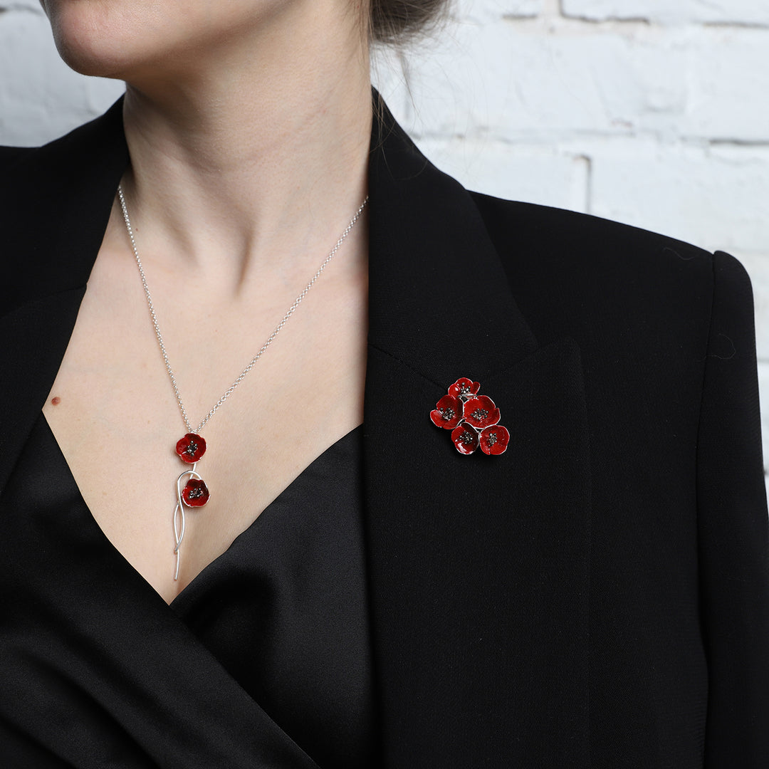 Spiral Poppy Necklace