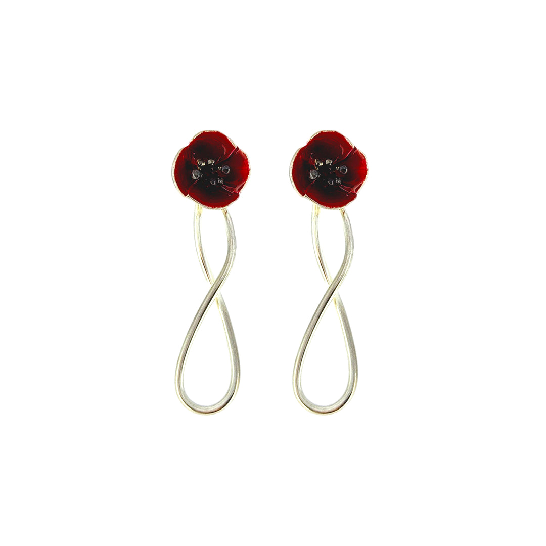 Spiral Poppy Branches Earrings