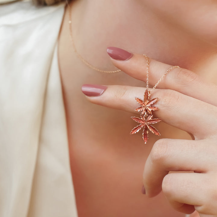 Two Maple Leaf Necklace